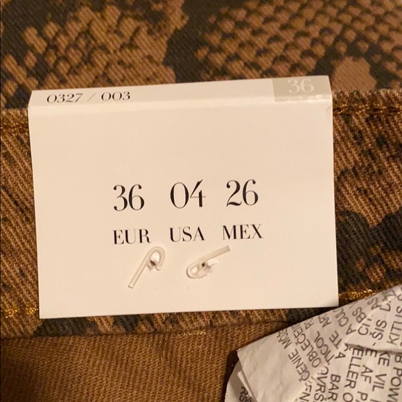 Zara Brown Snakeskin Print Jean - Picture 10 of 11